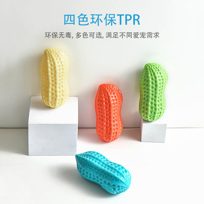 Dog Chewing Toy Simulation Peanut Squeaking Plaything Grinding Teeth Cleaning Anti Bite Rubber Cat Pet Toy Interactive Chew