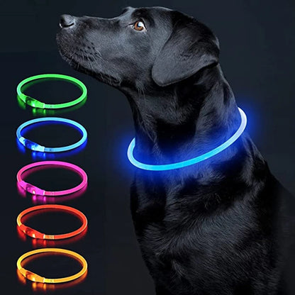 Led Luminous Dog Collar Light USB Charging Necklace, Flashing DIY Glowing Safety Anti Lost Cat Dogs Collar Accessories Supplies