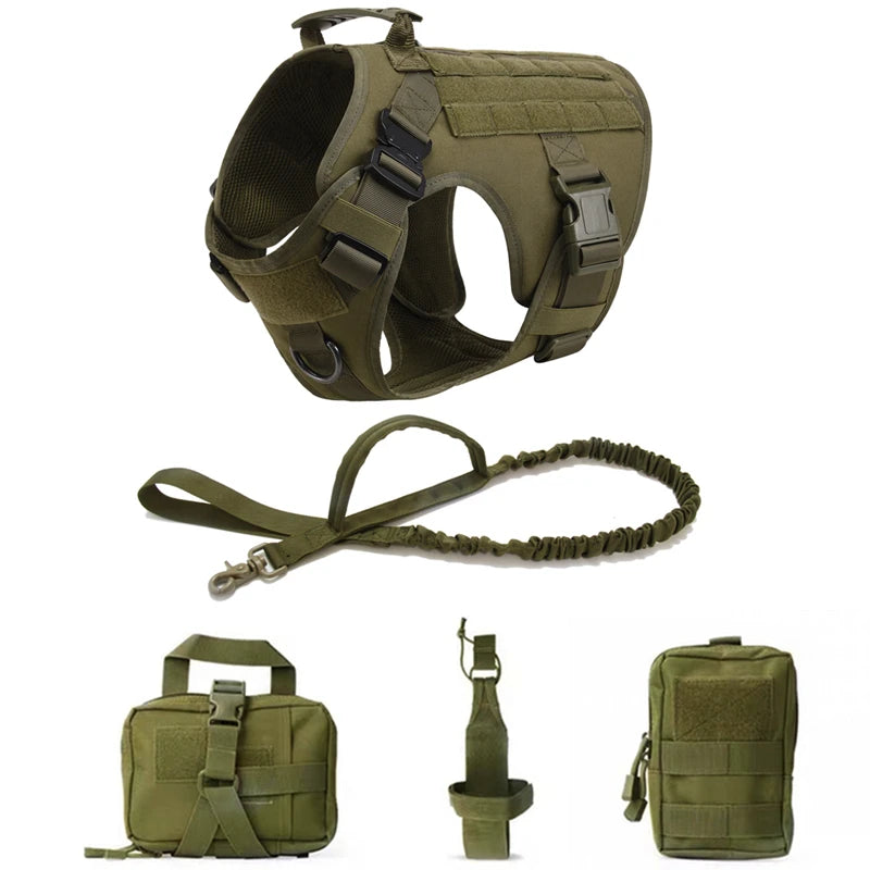 Tactical Military Vest Pet German Shepherd Golden Retriever Tactical  Training Dog Harness and Leash Set For All Breeds Dogs