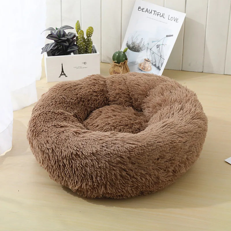 Round Cat Beds House Soft Long Plush Best Pet Dog Bed For Dogs Basket Pet Products Cushion Cat Bed Cat Mat Animals Sleeping Sofa