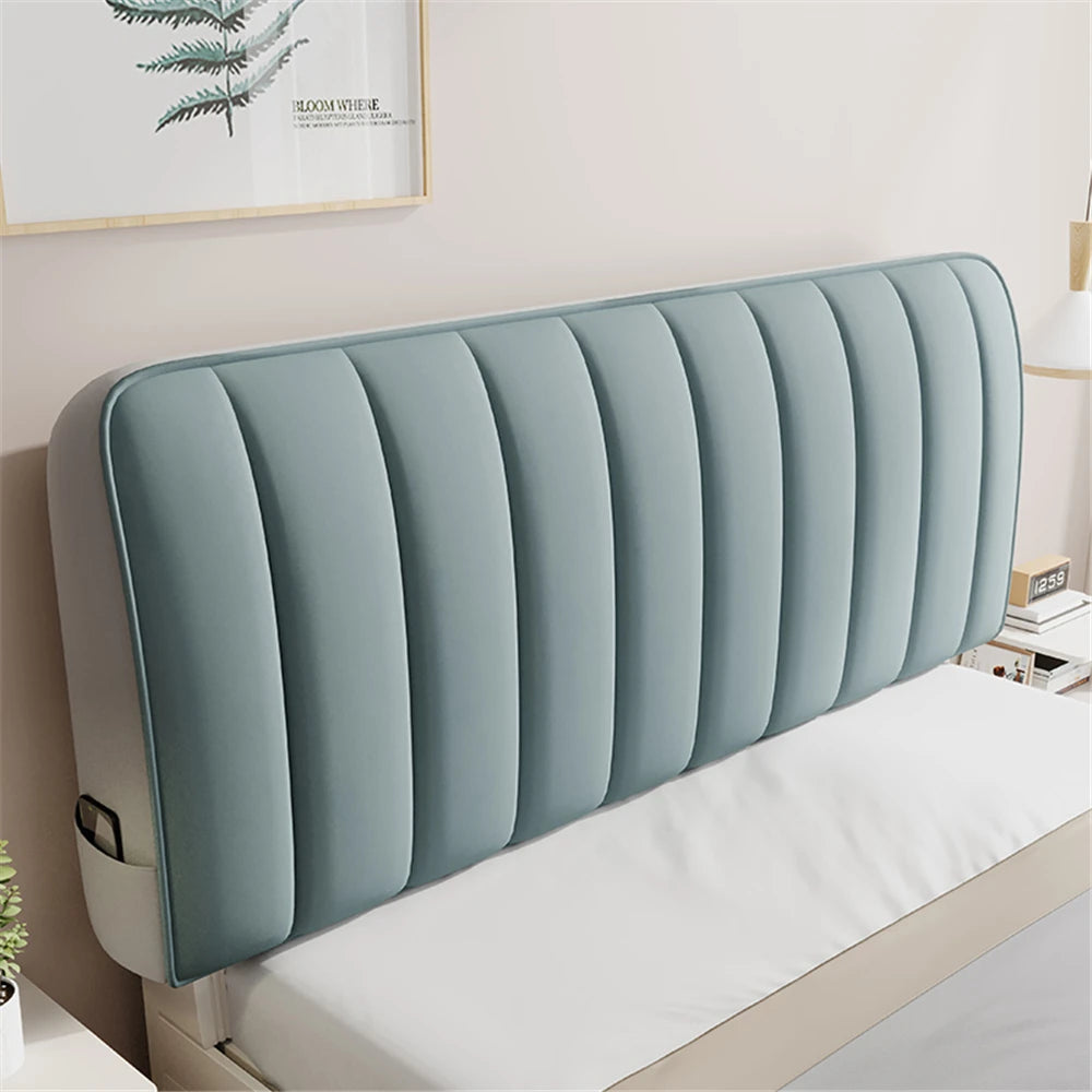 New Arrival High Grade Quilting Soft Plush Headboard Cover Solid Color Gray All-inclusive Soft Velvet Quilted Bed Head Cover