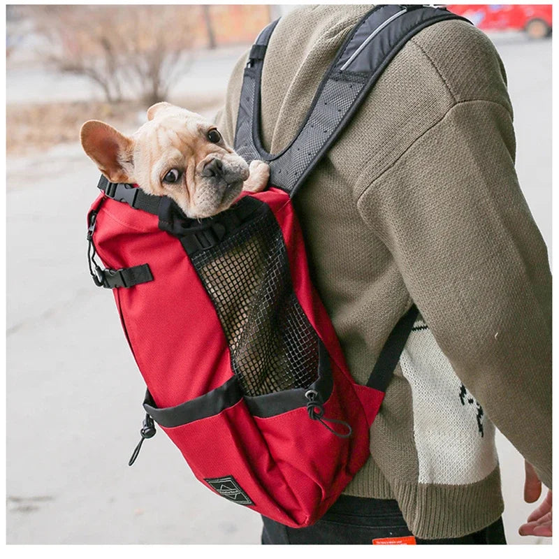 Breathable Dog Carrier Bag Portable Pet Outdoor Travel Backpack Reflective Carrier Bags for Cats French Bulldog Dog Accessories