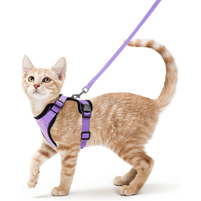 Cat Harness and Leash for Walking, Escape Proof Soft Adjustable Vest Harnesses for Cats, EasyControl