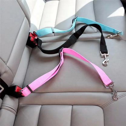 Adjustable Dogs Accessoires Pet Cat Dog Car Seat Belt Pet Seat Vehicle Dog Harness Lead Clip Safety Lever Traction Dog Collars