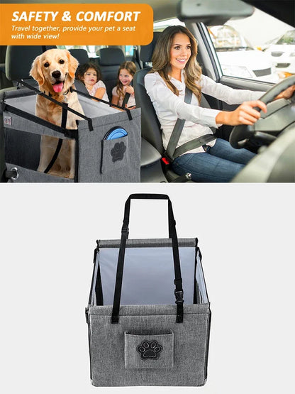 Detachable and Washable Car Pet Seat Cushion with Hanging Bag Dog Travel Pet Car Seat Cover Comfortable Travelling Experience