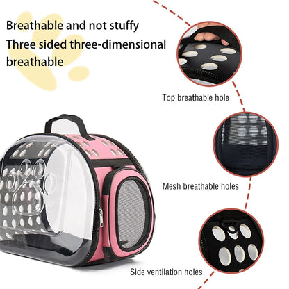 Pet Shoulder Bag Cat Carrier Outdoor Travel Breathable Handbag Puppy & Kitten Capsule Transparent Portable Shoulder Strap Bag