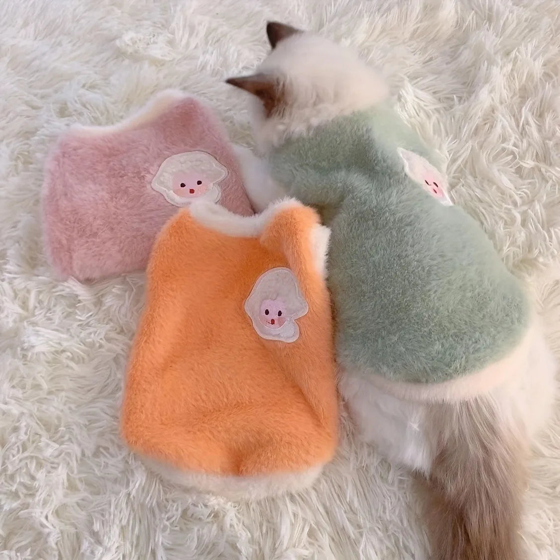 Cats Accessories Pets Warm Kittens Clothes for Winter Kitten Small Kitten Stuff Apparels Cooling Clothing Dog´s Sweater Vests