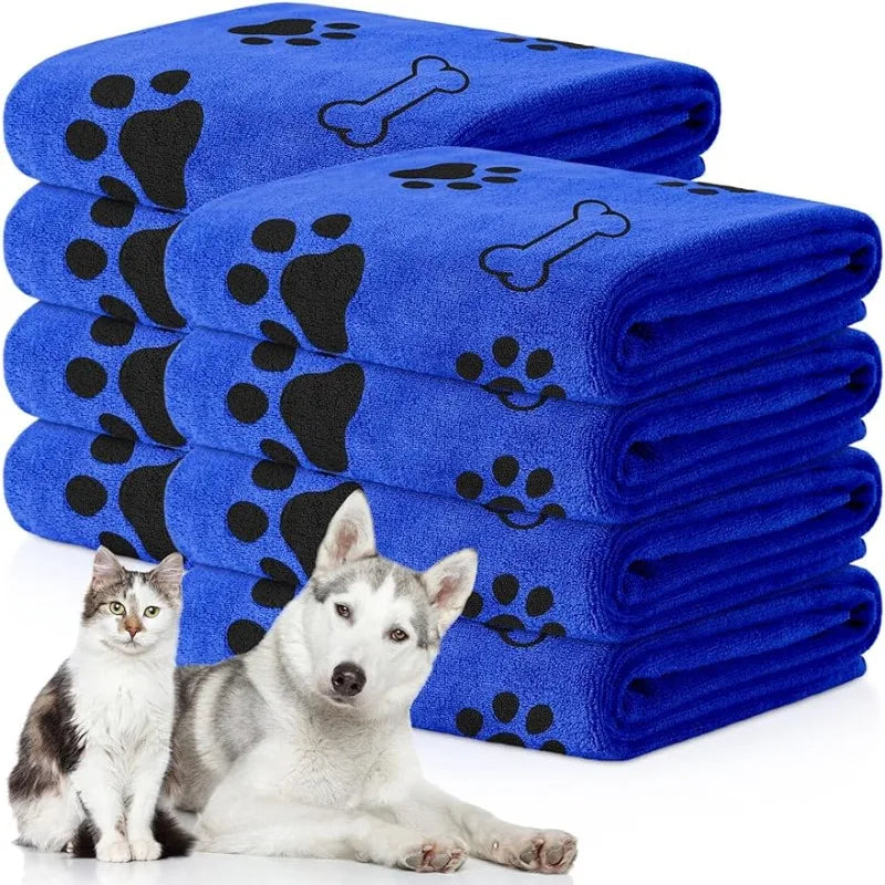 1pc Quick-Drying Microfiber Dog Towel Absorbent Pet Bath Product Fiber Quick-drying Bath Towel Car Wiping Cloth Pet Supplies