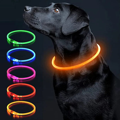 Led Luminous Dog Collar Light USB Charging Necklace, Flashing DIY Glowing Safety Anti Lost Cat Dogs Collar Accessories Supplies