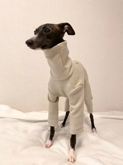 Fashion Breathable Waffle Coat for Whippet Berlington Terrier Spring Autumn 4-legged Soft Jumpsuit for Greyhound Pet Supplier