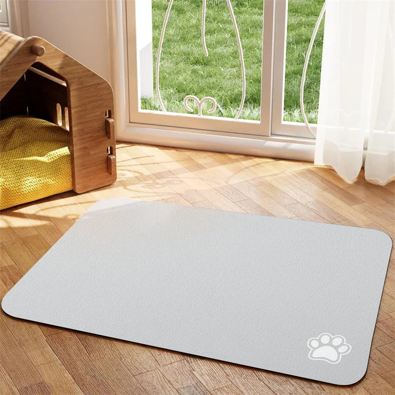 Pet Feeding Mat Absorbent Dog Cat Mat for Food and Water Easy to Clean Pet Placemats Quick Dry Dog Mat for Messy Drinkers