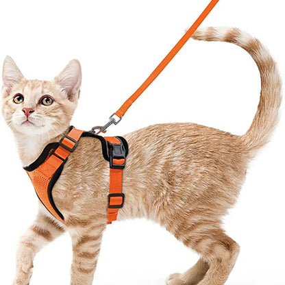 Cat Harness and Leash for Walking, Escape Proof Soft Adjustable Vest Harnesses for Cats, EasyControl