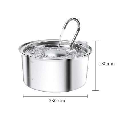 Stainless Steel Pet Water Feeder Cat Automatic Water Fountain USB Electric Mute for Cat Dog Filter Fountain Smart Drinking Bowl