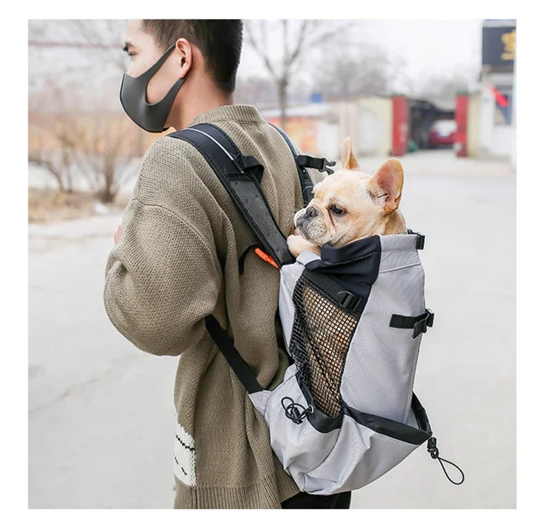 Breathable Dog Carrier Bag Portable Pet Outdoor Travel Backpack Reflective Carrier Bags for Cats French Bulldog Dog Accessories