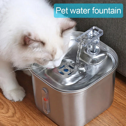 Cats Water Fountain çelik inox Pijanec automatik për mace me ujë me sensor lëvizjeje filtri Shpërndarës transparent për pije për kafshët shtëpiake