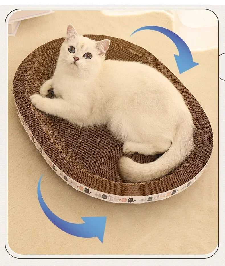 Corrugated Cat Scratcher Cat Scrapers Round Oval Grinding Claw Toys for Cats Wear-Resistant Cat Bed Nest Cat Accessories