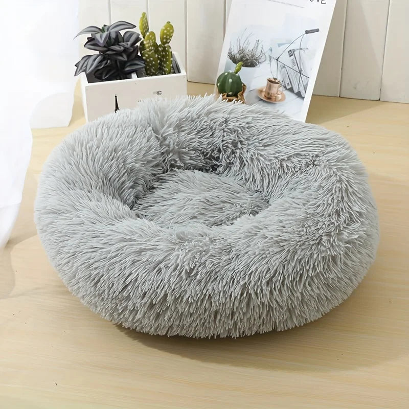 Cat Nest Round Soft Shaggy Mat for Kittens Chihuahua Indoor Dog Cat Bed Pet Supplies Removable Machine Washable Pillow Bed