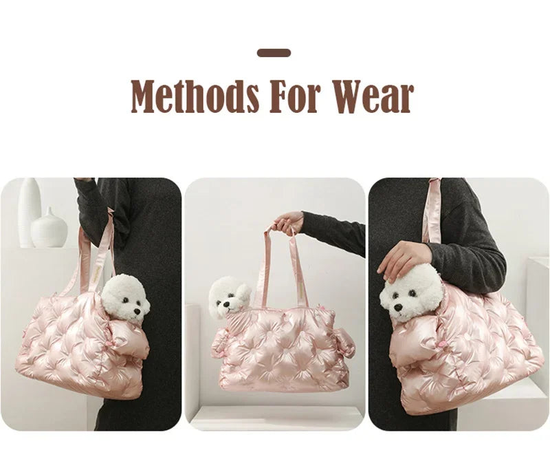 Dogs Bag, Winter Pet Carrier Bag Warm Pet Handbag for Small Dog Cat Portable Pet Travel Bag for Puppy One Shoulder Dog Outdoor Carry Bag