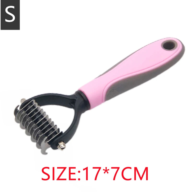 2025 Pets Tool, New Hair Removal Comb for Dogs Cat Detangler Fur Trimming Dematting Brush Grooming Tool For matted Long Hair Curly Pet