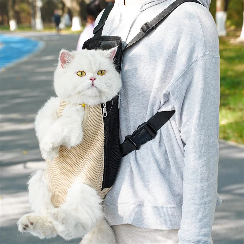 Adjustable Cat Carrier Bag Pet Double Shoulder Backpack Portable Bag Outdoor Travel Camping Hiking Cat Bag Dog Bag