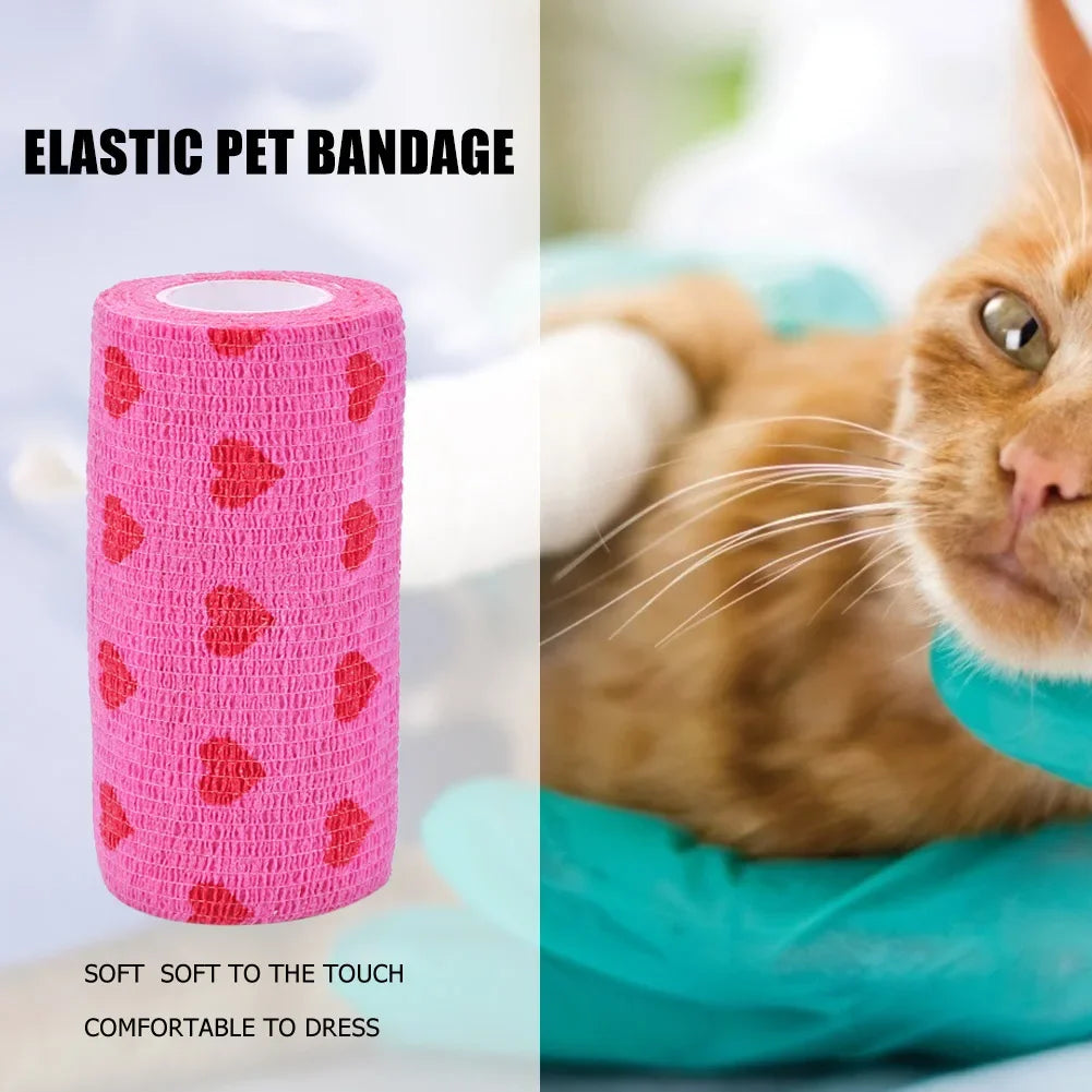 2/5/10Pcs Self-adhesive Elastic Bandage for Pet Dog Cat Leg Cover Protector Strap Medical Bandage Non-woven Cohesive Bandage