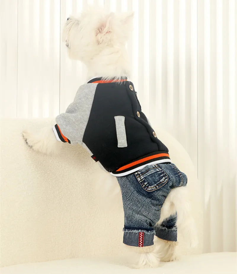 Warm Dog Clothing Winter Pet Clothes Jumpsuit Rompers Puppy Apparel Yorkie Pomeranian Poodle Bichon Frise Schnauzer Dog Hoodie