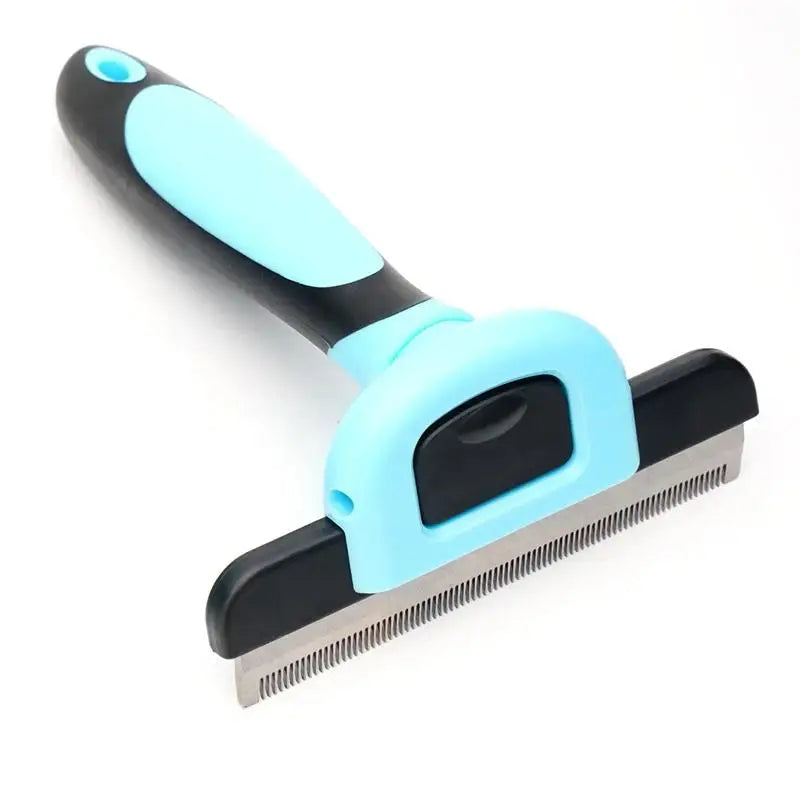 Pet Grooming Brush-Double Sided Shedding and Dematting Undercoat Rake Comb for Dogs and Cats Grooming and Care Deshedding Tool