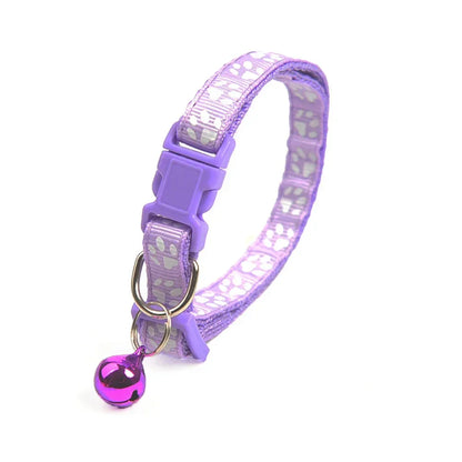 Footprint Pet Collar Dog Collar With Bell Pet Necklace Reflective Adjustable Collar For Puppy Kitten Chihuahua Dog Accessories