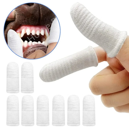 12/2pc Pet Two-finger Brushing Finger Cots Remove Tartar Cochlear Clean for Cat Dog Toothbrush Oral Care Finger Cover Pet Care