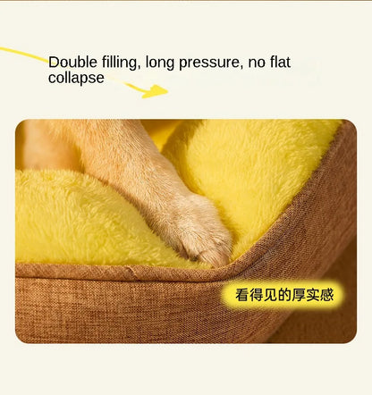 Kimpets Cat Bed Dog Pet Bed Kennel Non-Slip Winter Warm Small Dog Kennel Sleeping Removed Washed Soft Puppy Cushion Cat Supplies