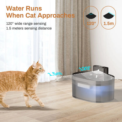 2.2L Runway Charging Induction Automatic Cat and Dog Drinking Fountain Silent Pet Drinking Fountain