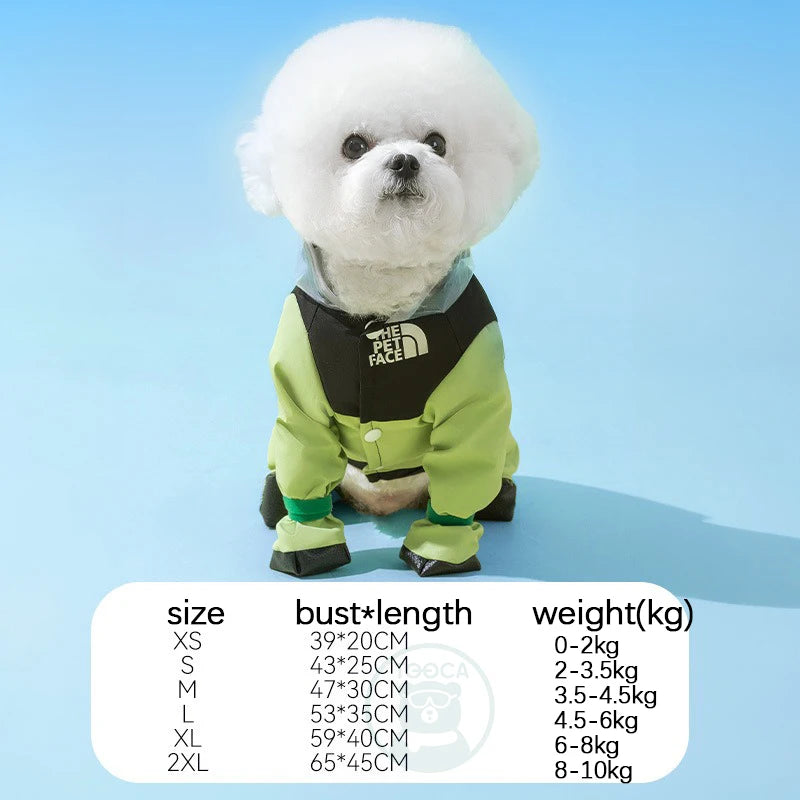 Dog Raincoat Pet Waterproof with Transparent Hooded Jumpsuit Dog Clothing Clothes for Dogs Cats Water Resistant Costume