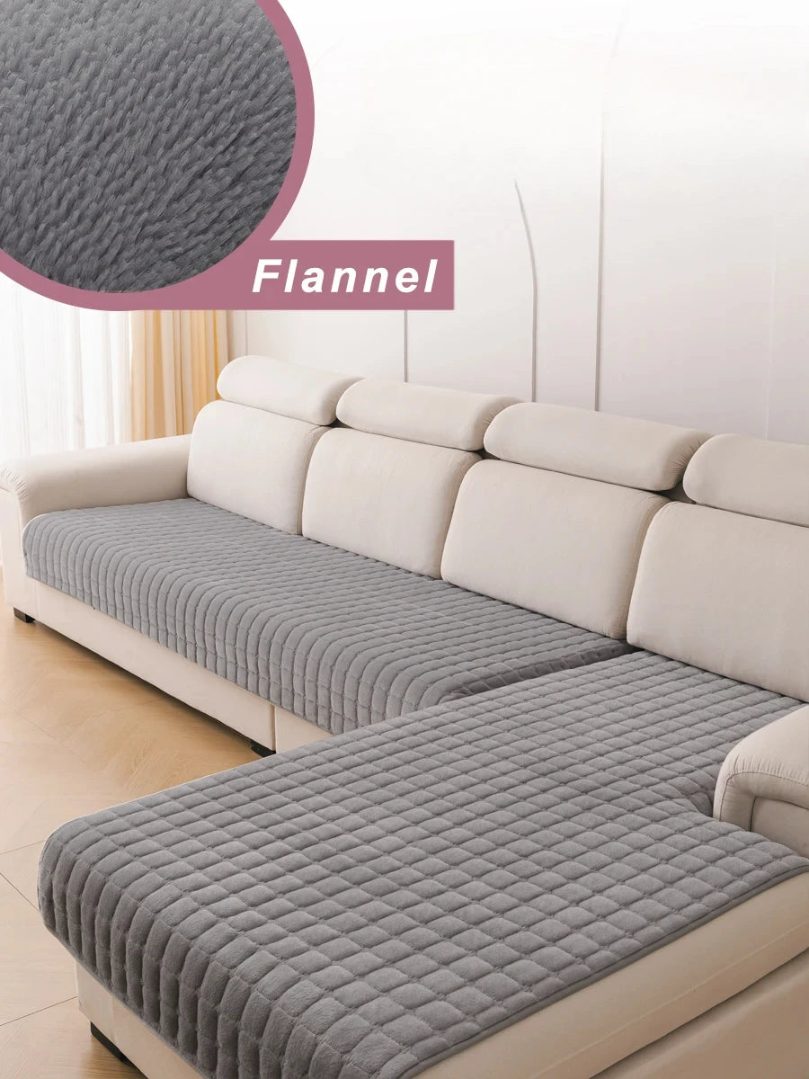 L-shaped Corner Flannel Sofa Cover Universal Living Room Sofa Cover