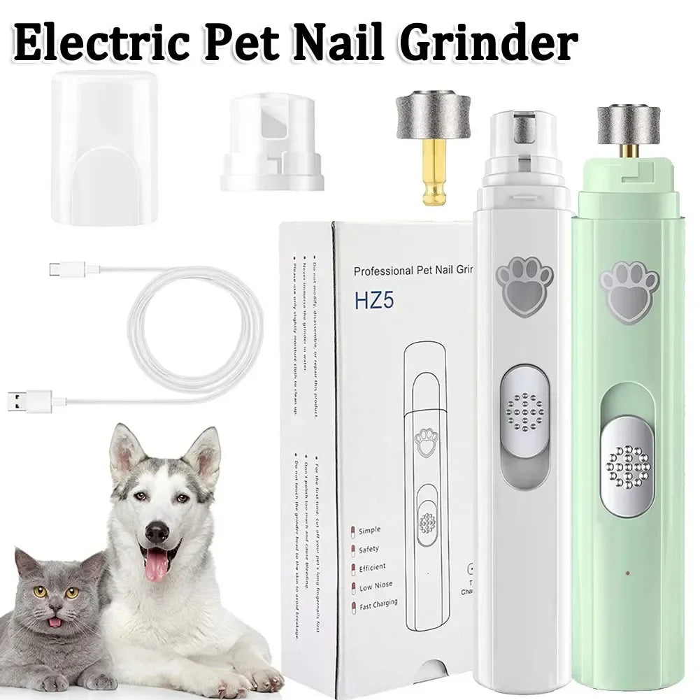 Electric Dog Nail Grinder Pet Nail Clipper USB Rechargeable Pet Nail Trimmers Painless with Polisher Wheel for Small/Large Pets