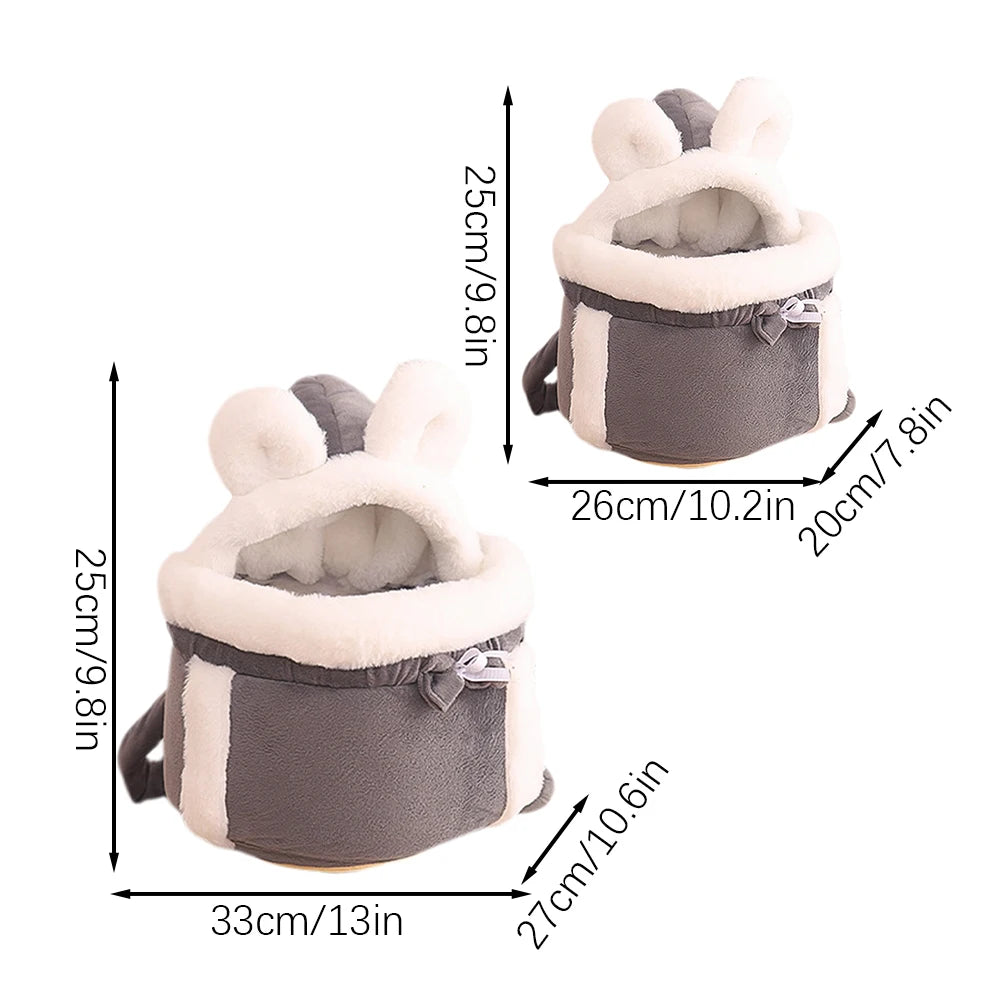 cats bag, Winter Warm Cat Backpack Soft Cozy Cute Plush Pets Cage All In 1 Style Cat Bag Carrier Bag For Outdoor Travel Pet Accessories