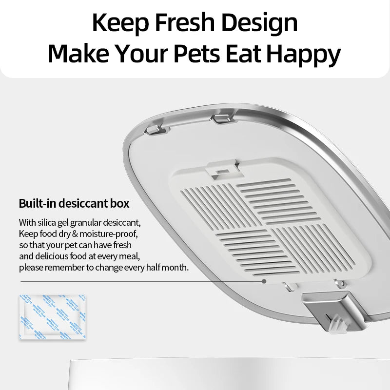 ROJECO Automatic Cat Feeder Pet Smart Cat Food Kibble Dispenser Remote Control WiFi Button Auto Feeder For Cats Dog Accessories