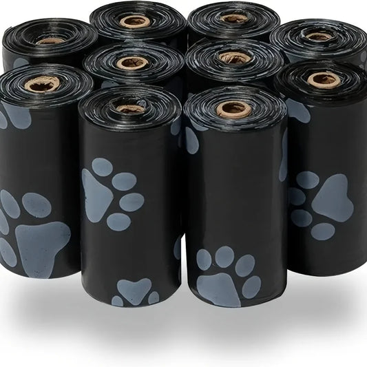 5/10/20 Rolls Thick Leak-Proof Dog Poop Bags for Outdoor Walks, Polyethylene Material, Animal Waste Disposal, Black or Gree