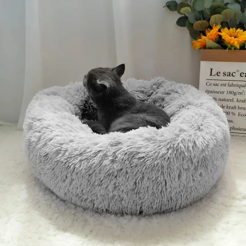 Round Cat Beds House Soft Long Plush Best Pet Dog Bed For Dogs Basket Pet Products Cushion Cat Bed Cat Mat Animals Sleeping Sofa