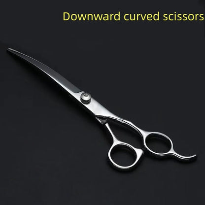 Pet Grooming Scissors Dog Hair Tool Set Professional Trimming Scissors Bent Scissors Teddy Haircutting Scissors Pet Clippers