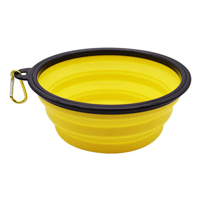 350/600ml Large Collapsible Dog Pet Folding Silicone Bowl Outdoor Travel Portable Puppy Food Container Feeder Dish Bowl