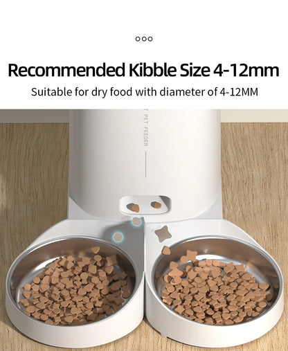 ROJECO Automatic Cat Feeder Pet Smart Cat Food Kibble Dispenser Remote Control WiFi Button Auto Feeder For Cats Dog Accessories