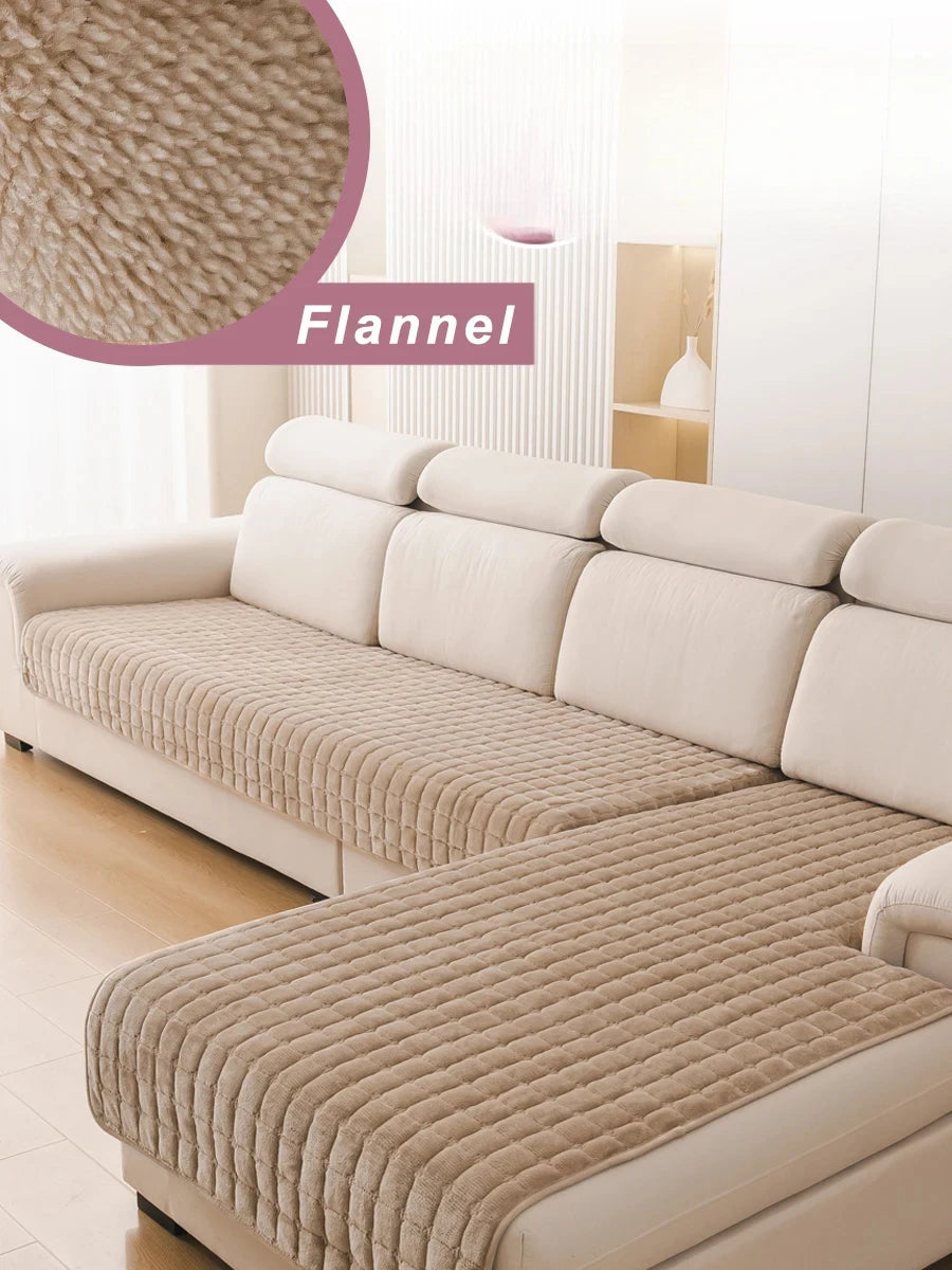 L-shaped Corner Flannel Sofa Cover Universal Living Room Sofa Cover