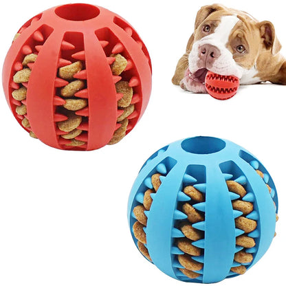 Dog Leaky Food Ball Tooth Cleaning Puppy Chew Toys Natural Rubber Elasticity Ball Relieve Boredom Dog Toy 5CM/7CM