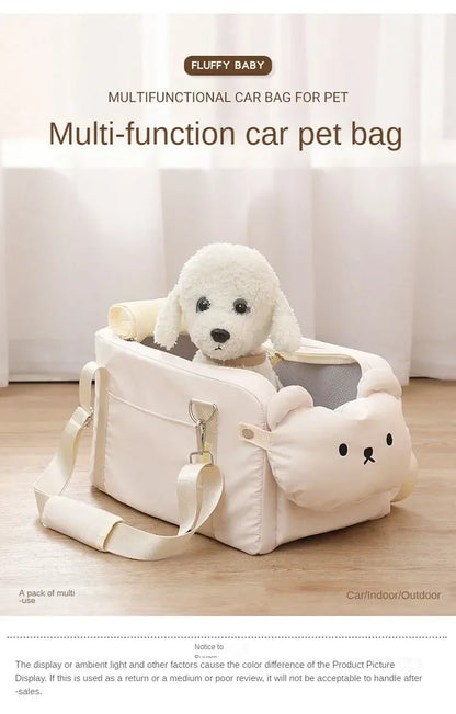 Pet Dog Car Seat Cat Carrier  Booster Seat on  Armrest Travel Bags for Cats Dogs with Easy Carrying Strap Travel Car Carrier