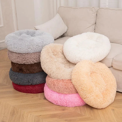 Round Cat Beds House Soft Long Plush Best Pet Dog Bed For Dogs Basket Pet Products Cushion Cat Bed Cat Mat Animals Sleeping Sofa