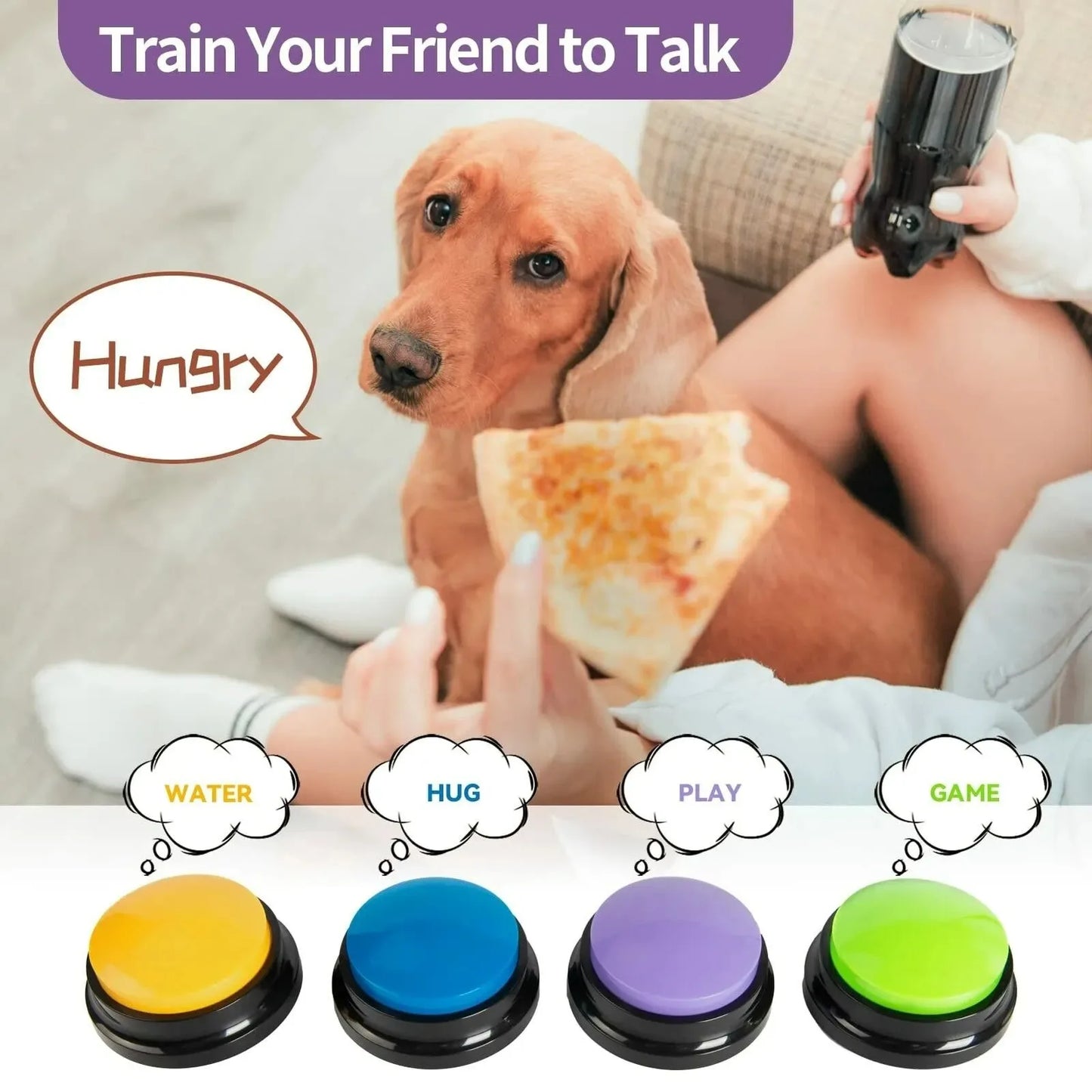 Dog Communication Buttons Voice Recording Button for Pet Training Buzzer 30 Second Record Playback Funny Gift for Talking Pet