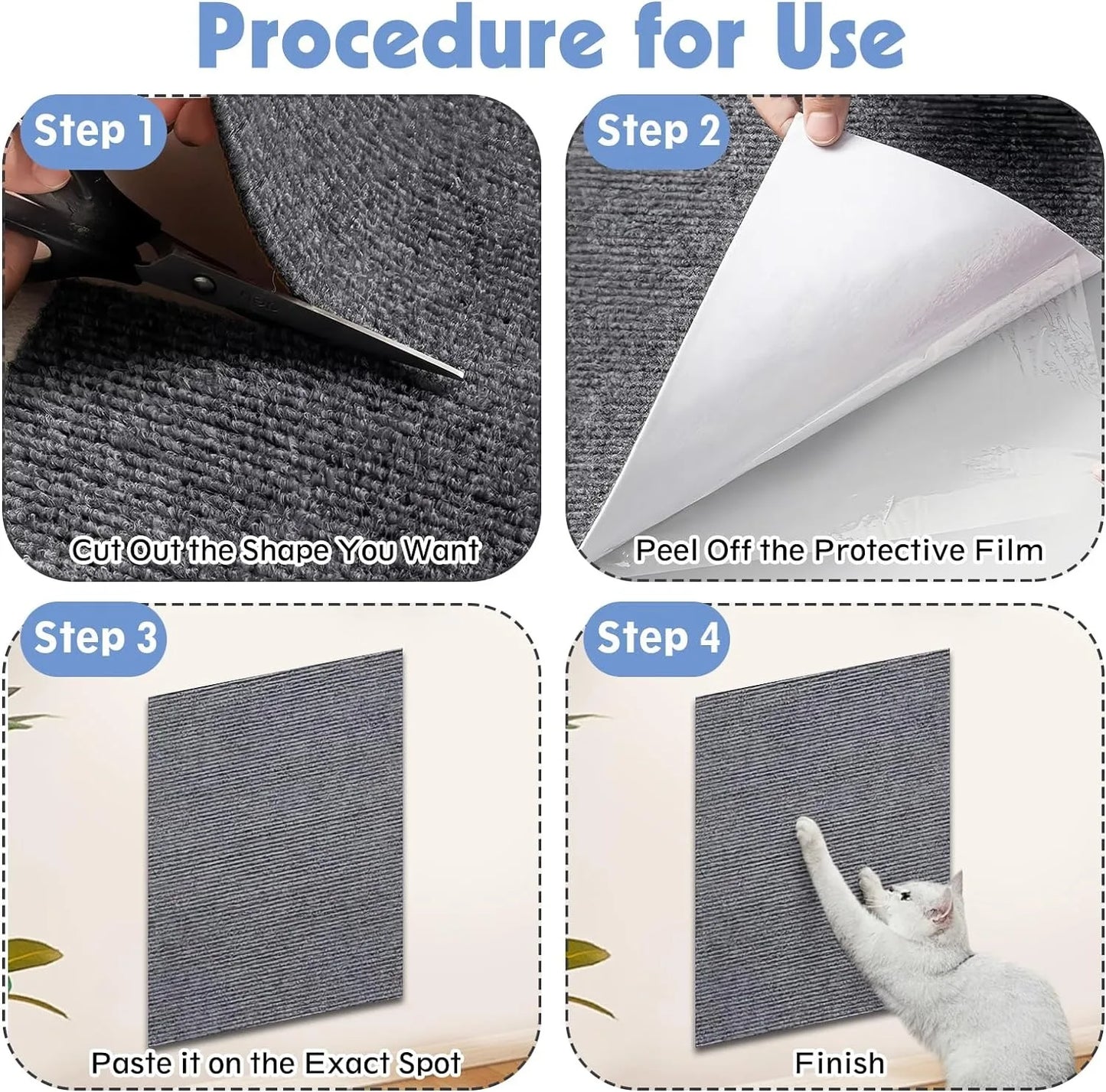 Cat Scratching Mat Cat Carpet with Self-Adhesive Trimmable Cat Scratching Post Carpet, Cat Scratch Furniture Protector