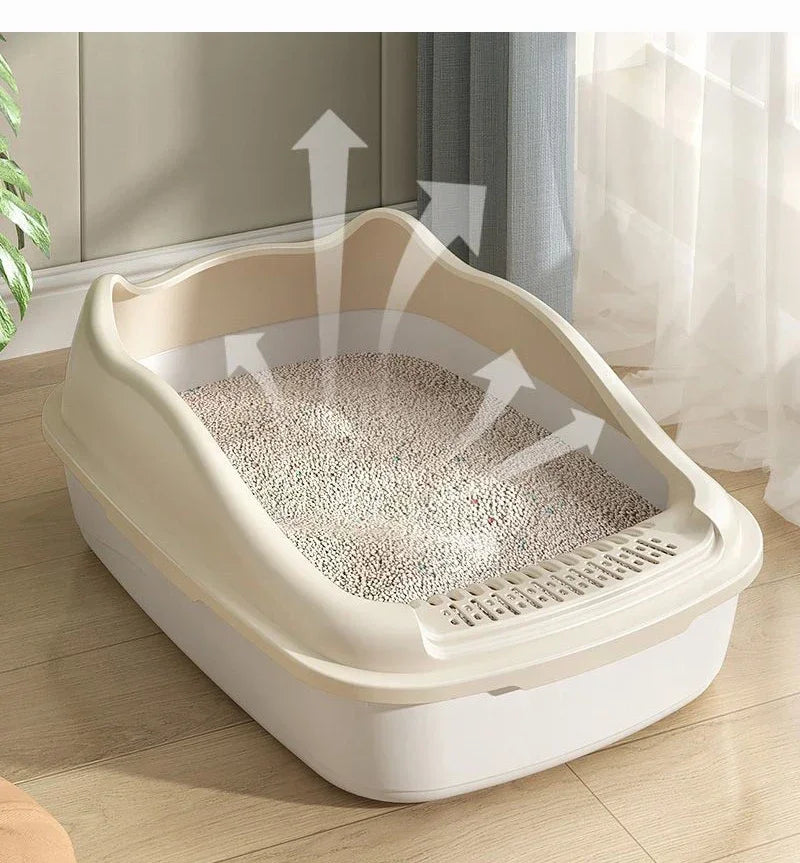 Cat Litter Box for Small Cats Animals Semi Closed Cat Dog Tray with Scoop Excrement Training Sand Litter Box Cat Accessories