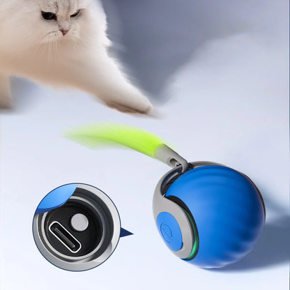 Smart Interactive Speedy Tail 2.0 Cat Toy Automatic Moving Balls for Cats And Dogs Touch Motion Rolling Toy Ball for Pet