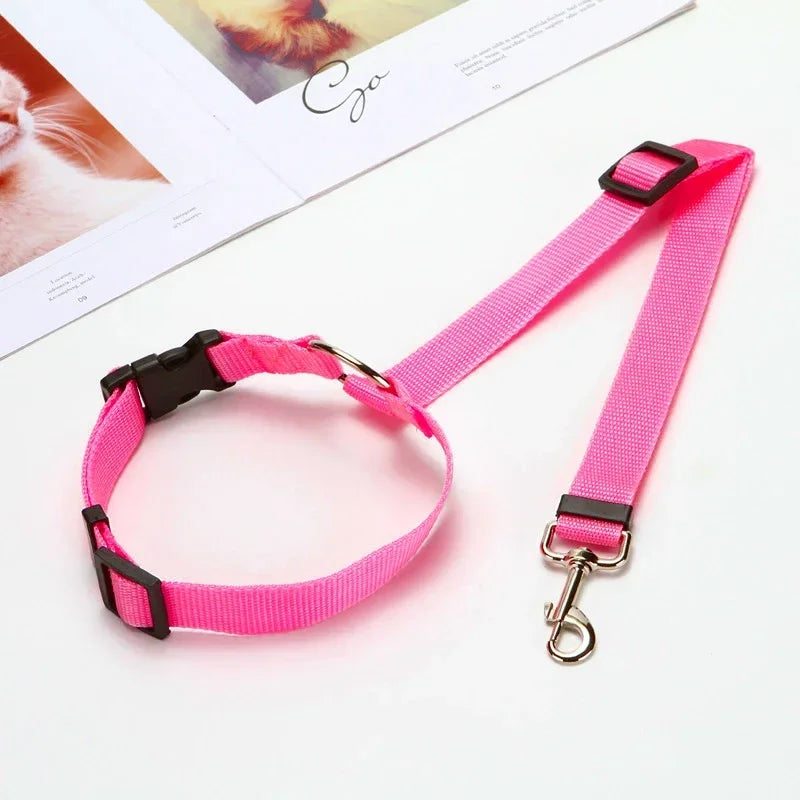 1pc Pet Dog and Cat Seat Belt Car Headrest Restraint Adjustable Safety Rope Car Seat Belt Dog Accessories for Small Dogs